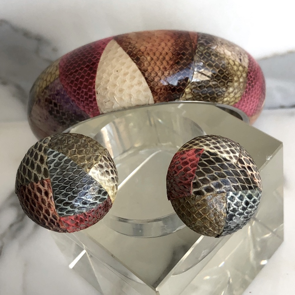 Snakeskin Earrings & Bracelet